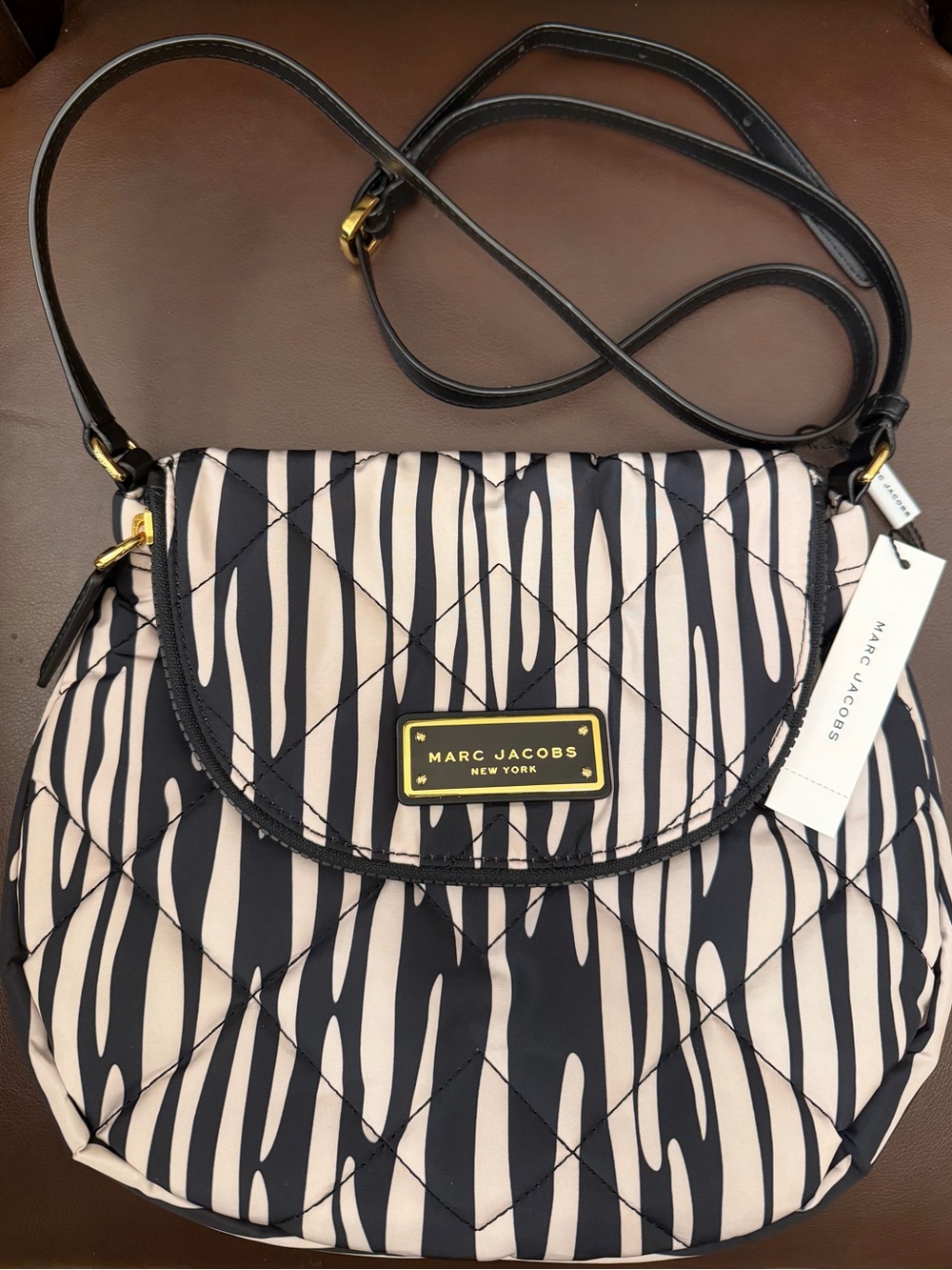 NEW Marc Jacobs Quilted Crossbody w/ Zebra Print